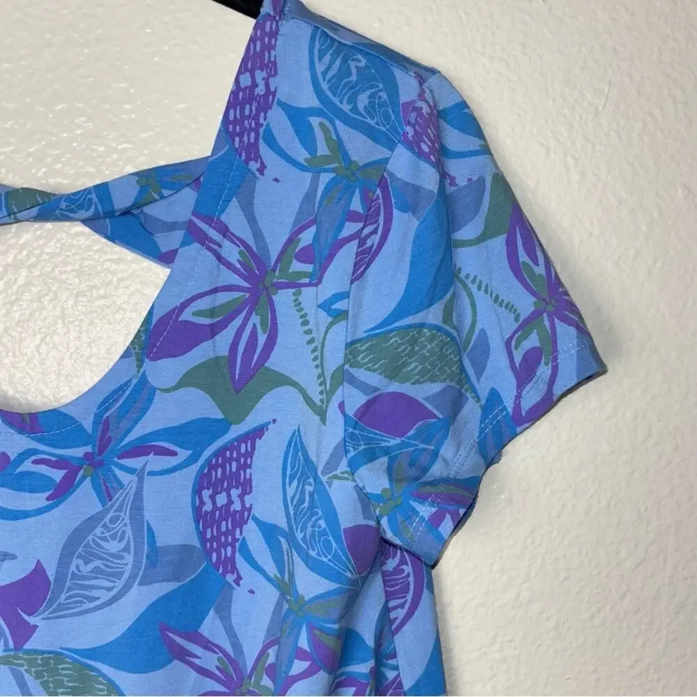 Fresh Produce Beachside Blooms Mika Twist Top Women's size XS purple.blue,green - Picture 8 of 15